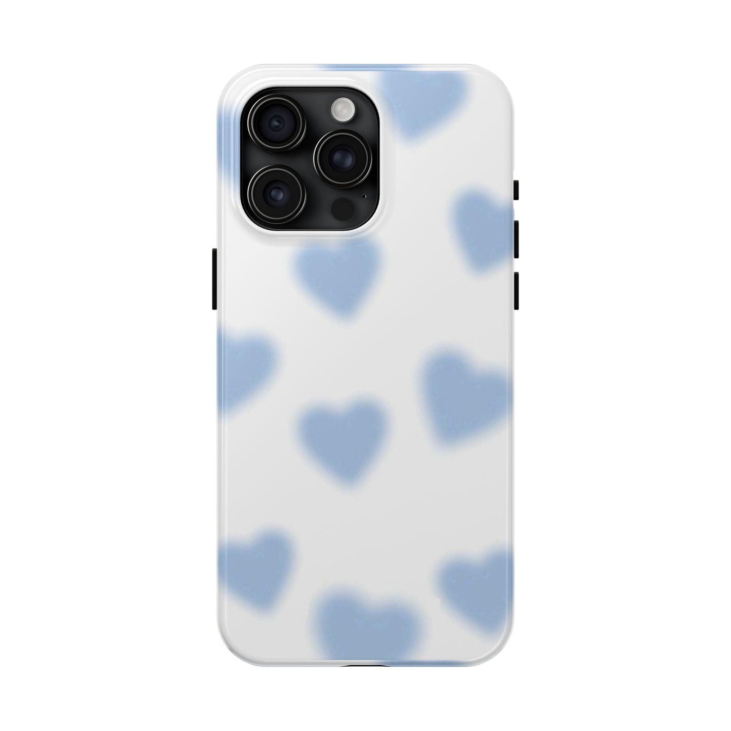 Blue-Blurry Hearts Tough iPhone Cases