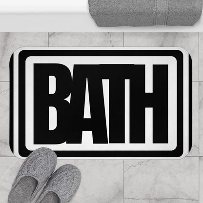 Minimalist Retro Bath Mat - Bath Mat in black and white