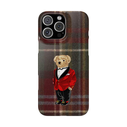 Dapper Bear Plaid Phone Case - Classic Tartan Polo Bear Design iPhone Cases