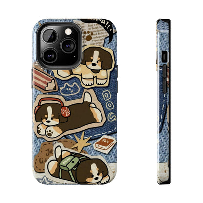 Puppy Pals Denim Vibes Tough iPhone Cases