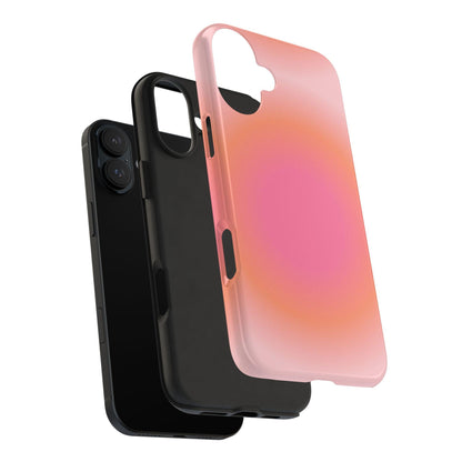 Coral Blushed Aura Tough iPhone Cases