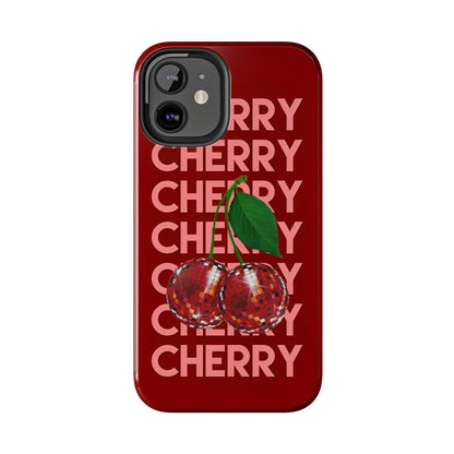 Cherries Disco Inspo iPhone Cases in Cherry Red