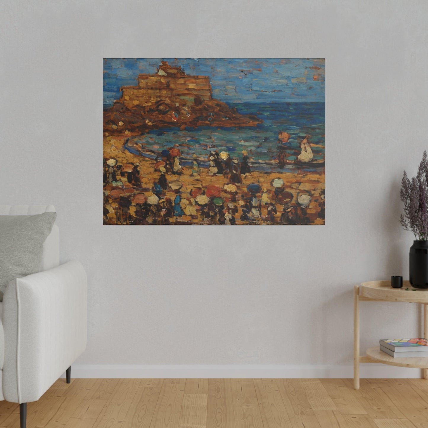 Seascape of St Mâlo by Maurice Brazil Prendergast on a Matte Canvas Stretched 0.75