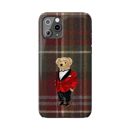 Dapper Bear Plaid Phone Case - Classic Tartan Polo Bear Design iPhone Cases