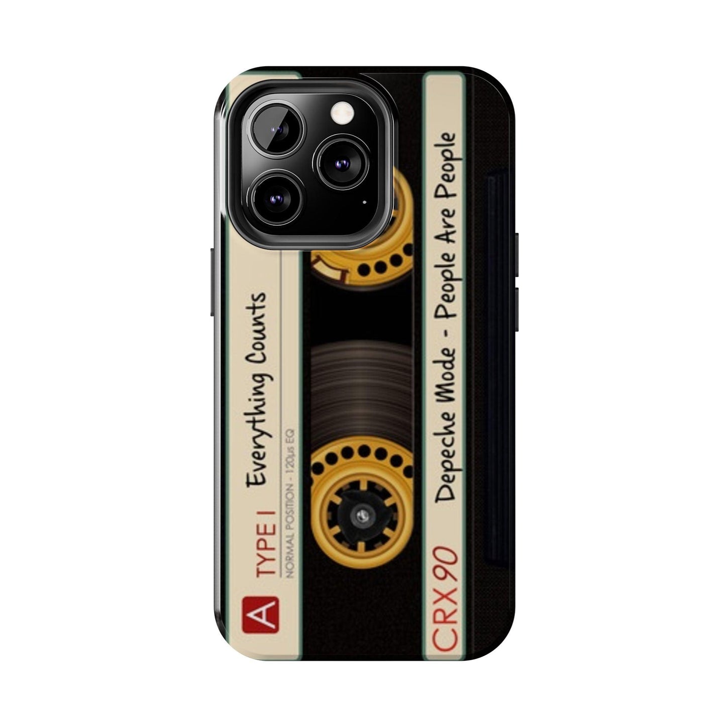 Nostalgic Old Cassette Tape with Yellow wheels iPhone Cases