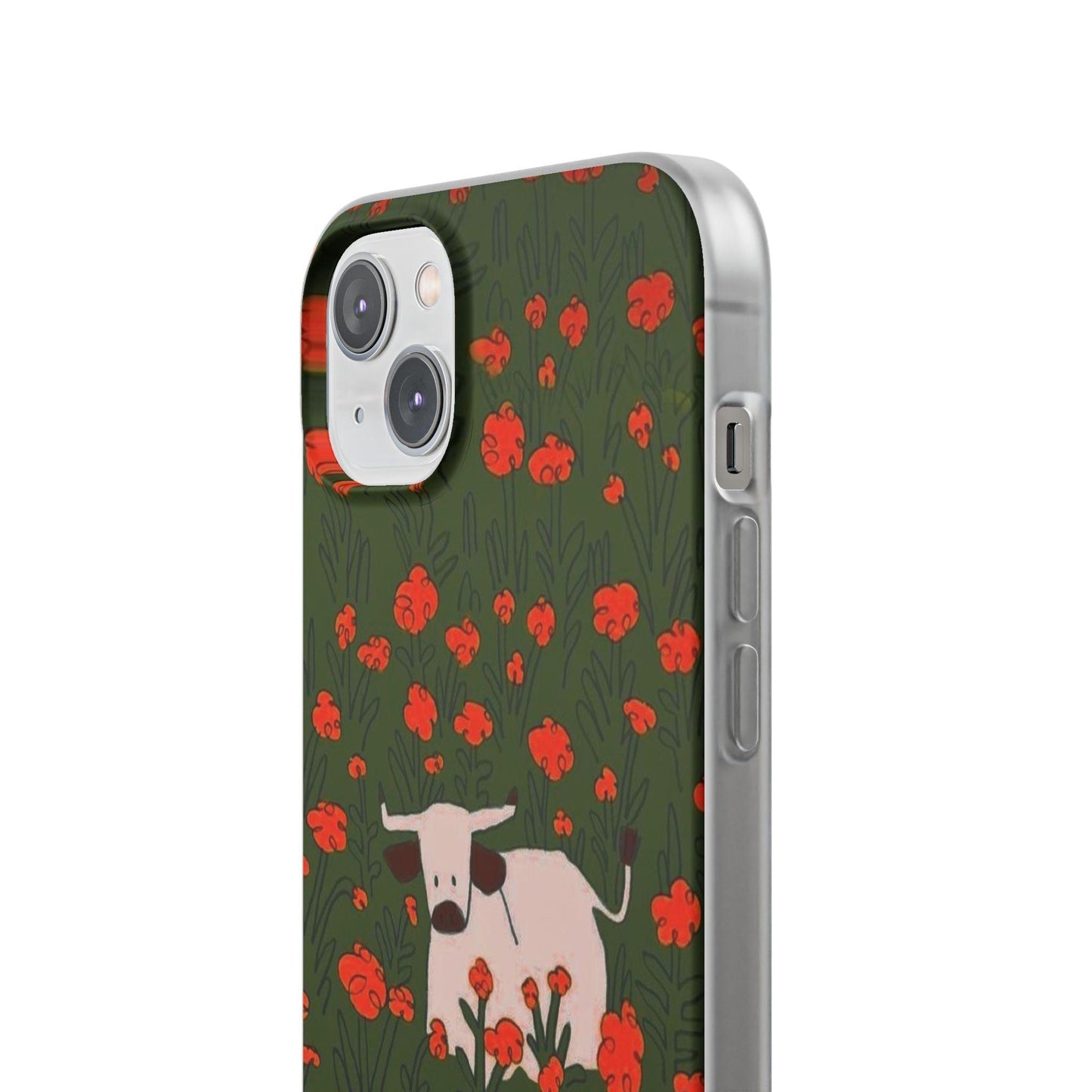 Cow in Flower Field - Flexi iPhone Cases