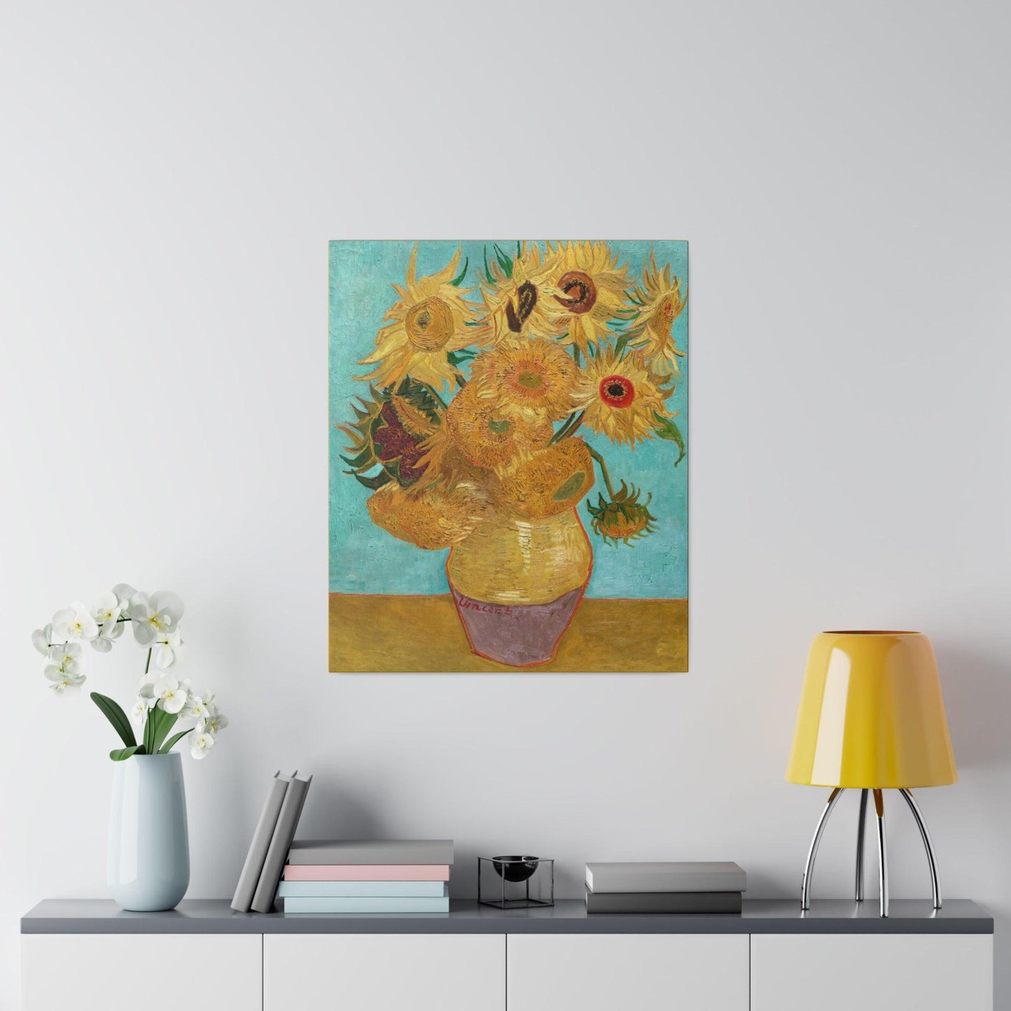 Vincent van Gogh's Vase with Twelve Sunflowers 18881889 famous painting  Matte Canvas Stretched 0.75