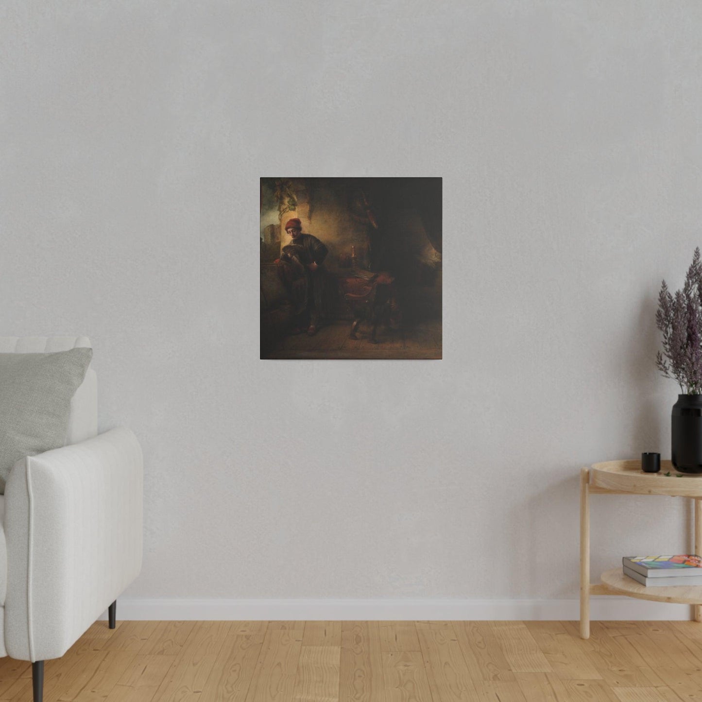 Standing Young Man at the Window in his Study Reading, known as The Student by Rembrandt van Rijn - Matte Canvas, Stretched, 0.75"