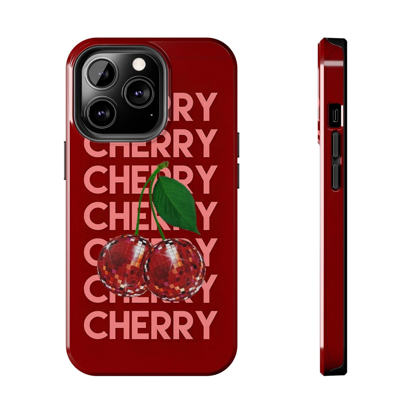 Cherries Disco Inspo iPhone Cases in Cherry Red