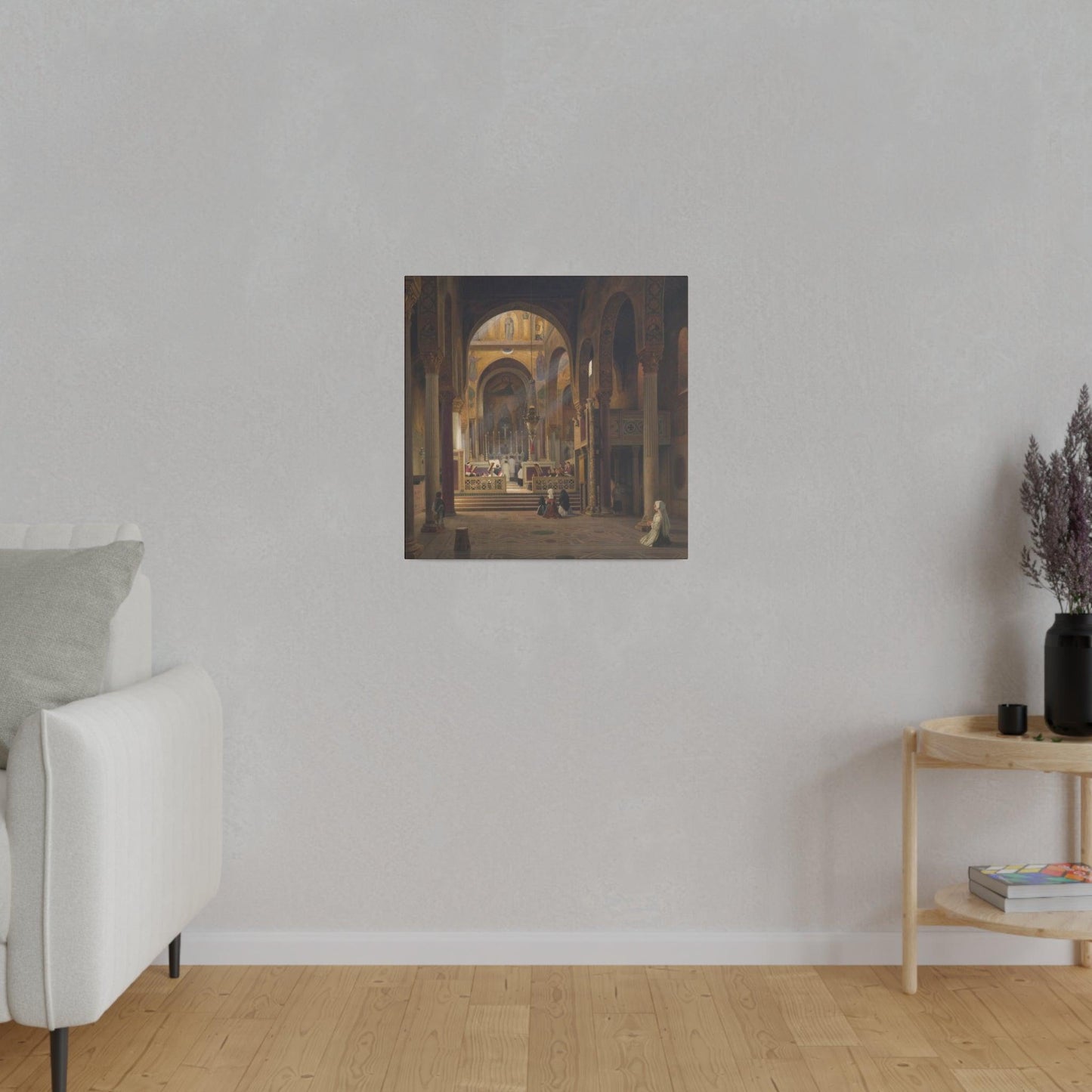 Interior of the Capella Palatina in Palermo Italy by Martinus Rørbye  on a Matte Canvas Stretched 0.75