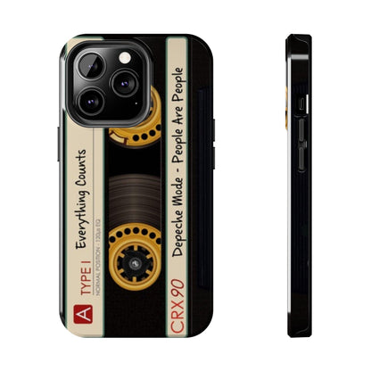 Nostalgic Old Cassette Tape with Yellow wheels iPhone Cases