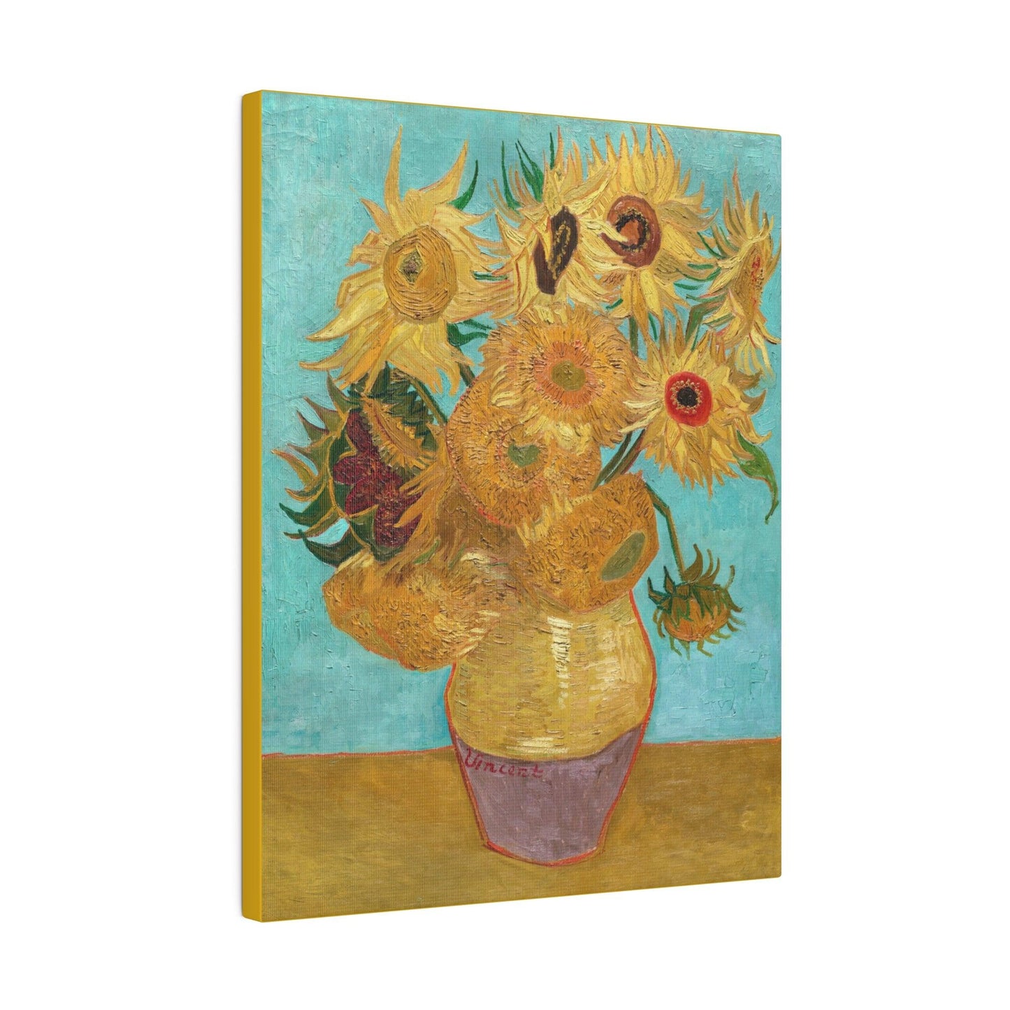 Vincent van Gogh's Vase with Twelve Sunflowers 18881889 famous painting  Matte Canvas Stretched 0.75