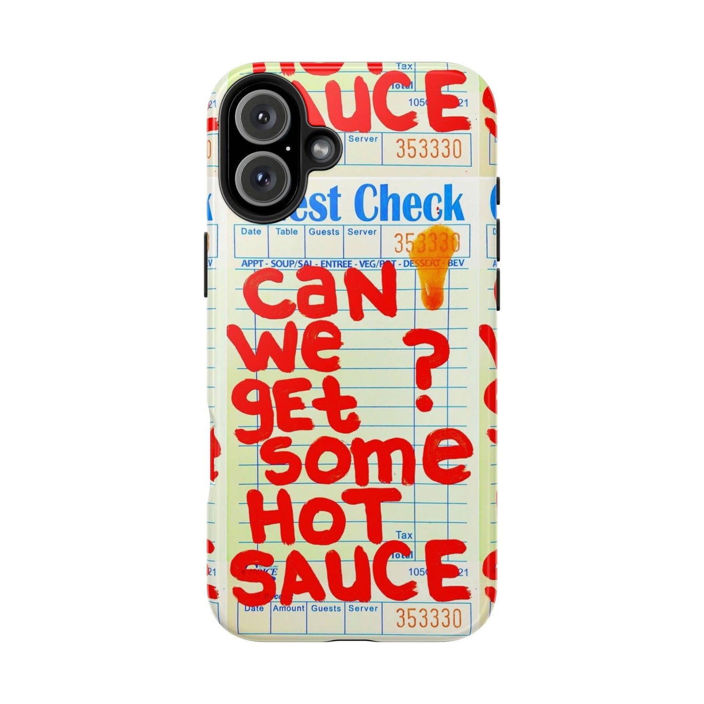 Funny Hot Sauce Guest Check Phone Case - Tough Protection for Foodies