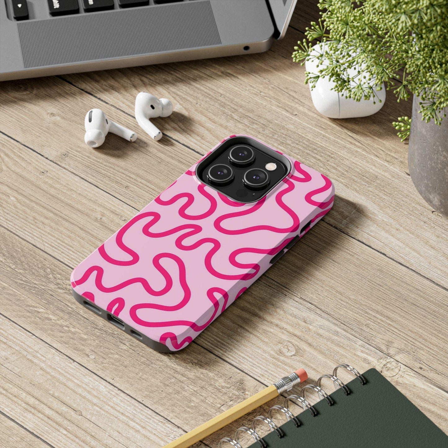 Pink Paradise Swirls Tough iPhone Cases