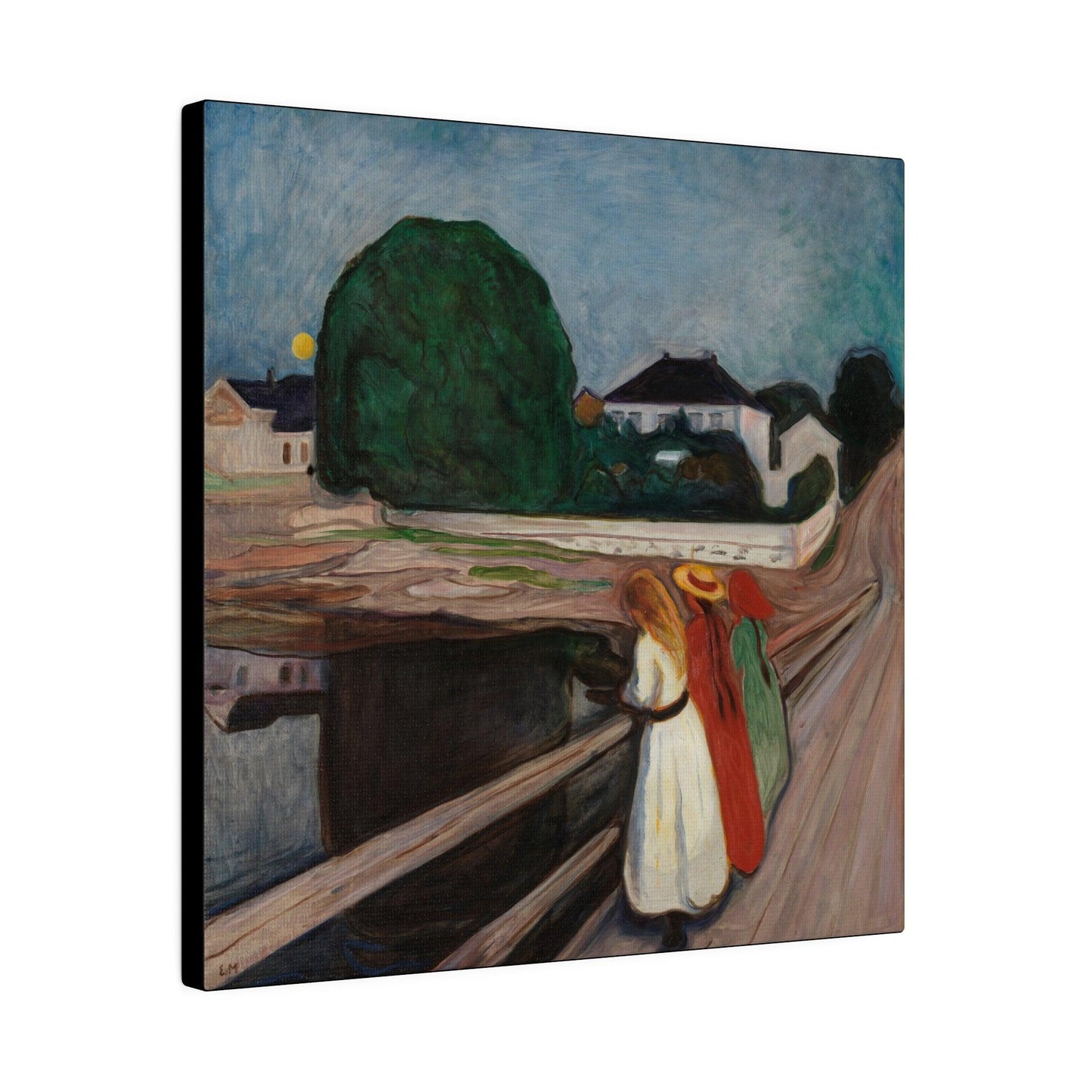 Edvard Munch's The Girls on the Bridge 1901  Matte Canvas Stretched 0.75