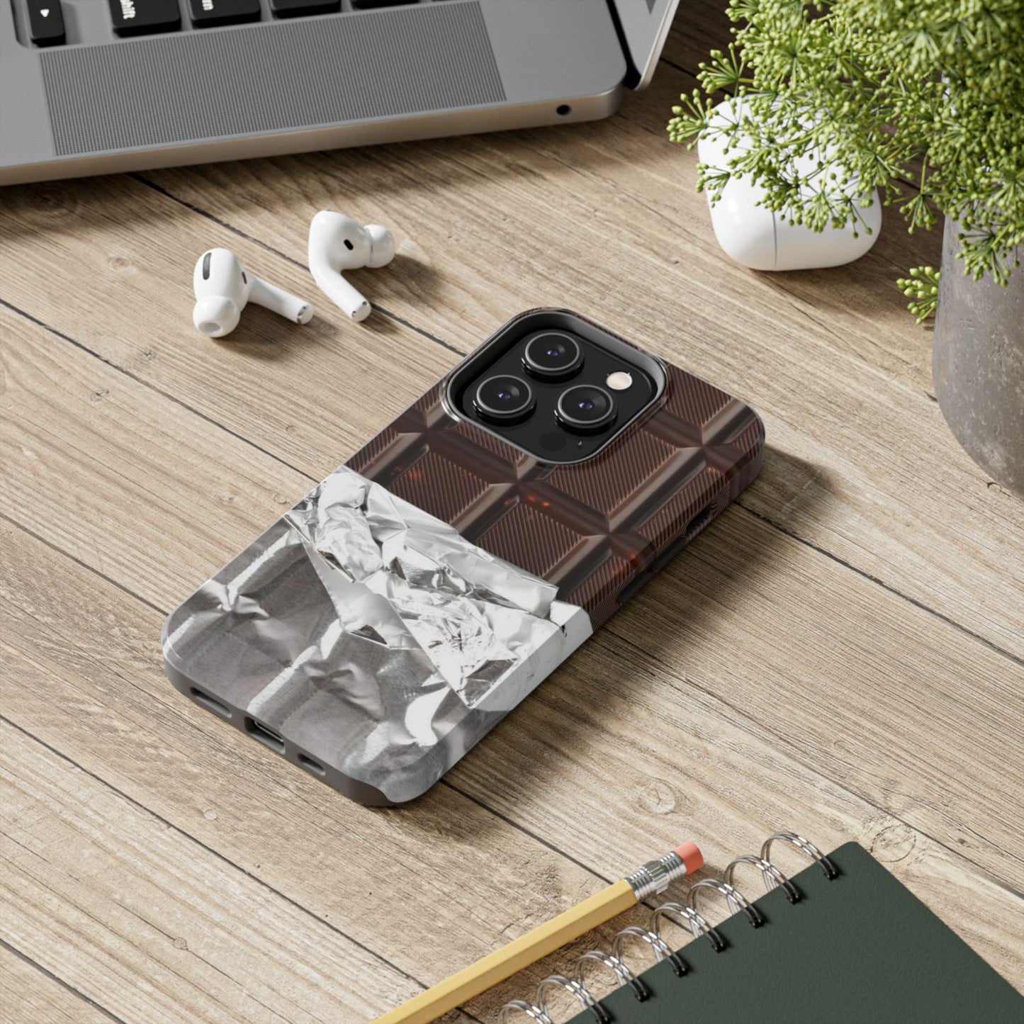 Chocolate with Silver Wrap iPhone Cases