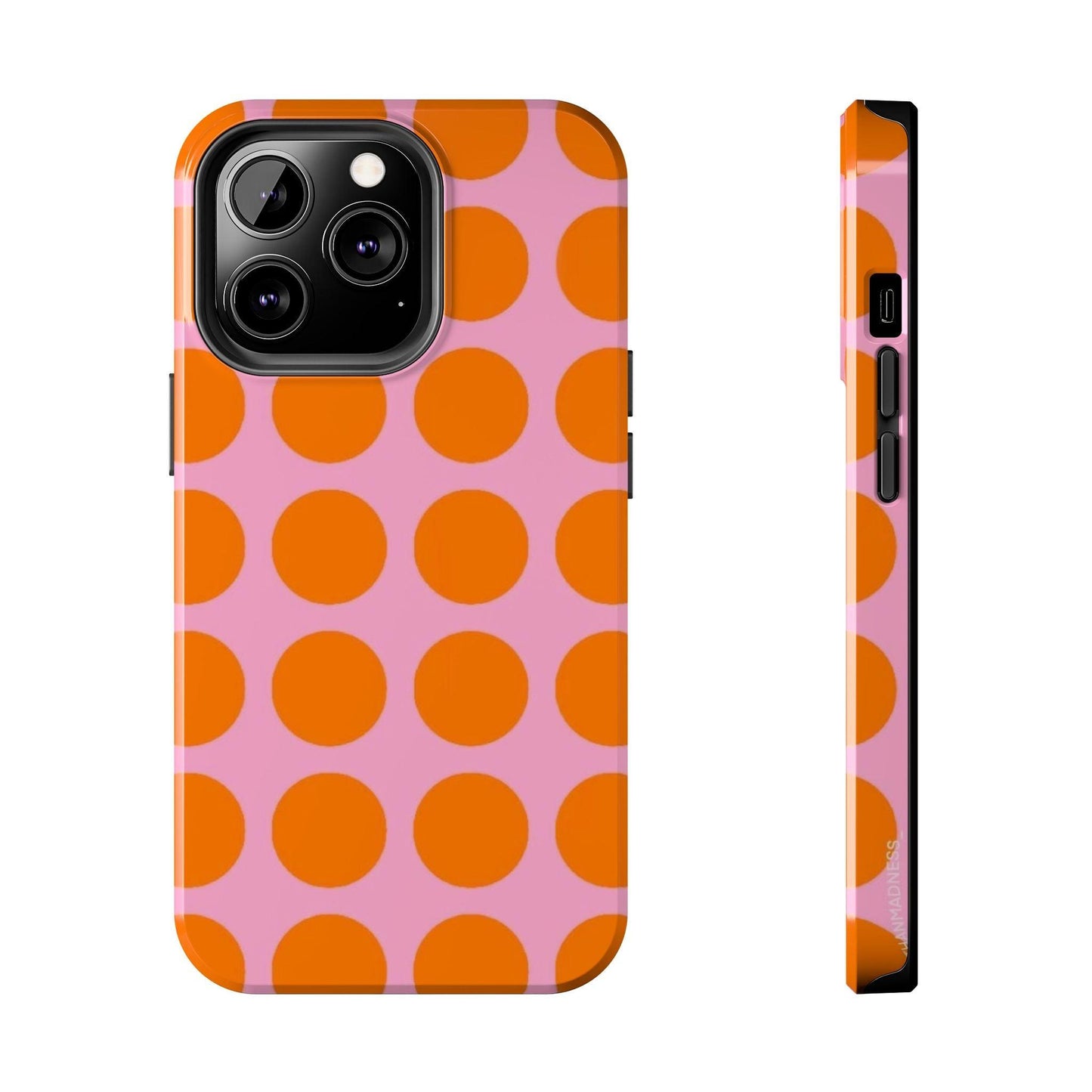 Orange Dots on Pink Tough Phone Cases