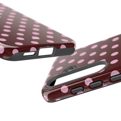 Burgundy Pink Polka Dot Phone Case