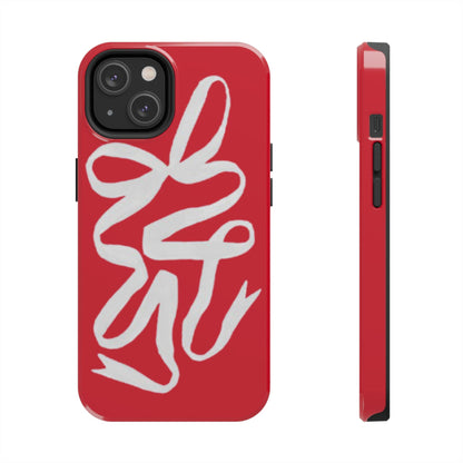 Bow Ribbon Red iPhone Cases