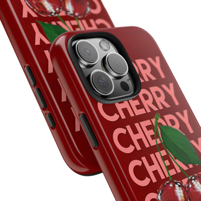 Cherries Disco Inspo iPhone Cases in Cherry Red