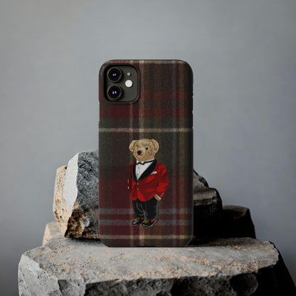 Dapper Bear Plaid Phone Case - Classic Tartan Polo Bear Design iPhone Cases