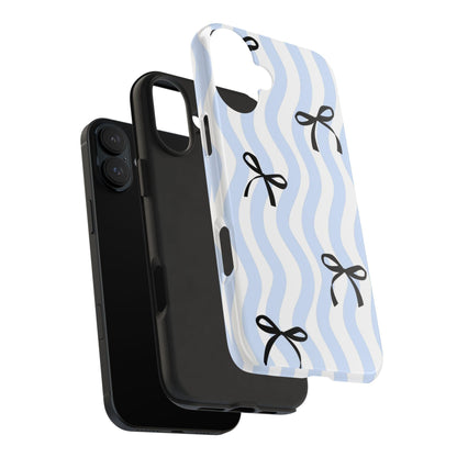 Bowtiful Blue Wavy Bliss Tough iPhone Cases