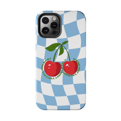 Cherry Gossip Check Tough iPhone Cases