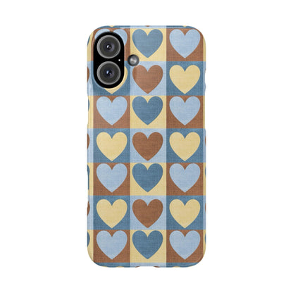 Retro Heart Mosaic Grid Case iPhone Cases