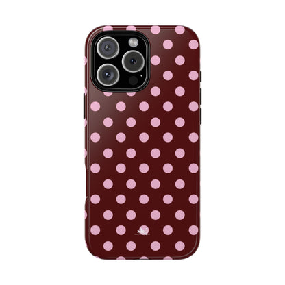Burgundy Pink Polka Dot Phone Case