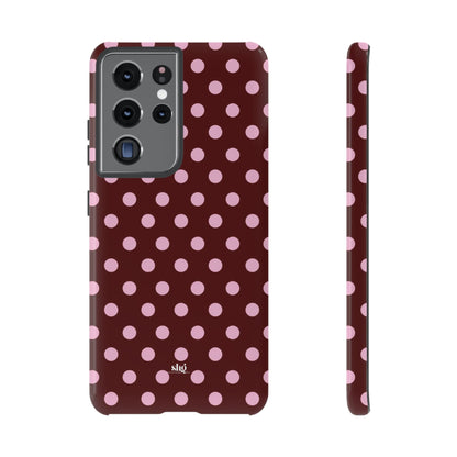 Burgundy Pink Polka Dot Phone Case