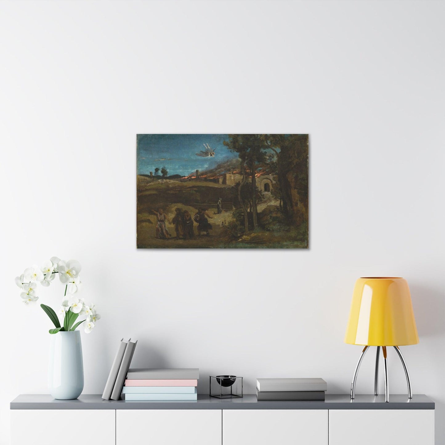 Study for The Destruction of Sodom by Camille Corot - Canvas Gallery Wraps