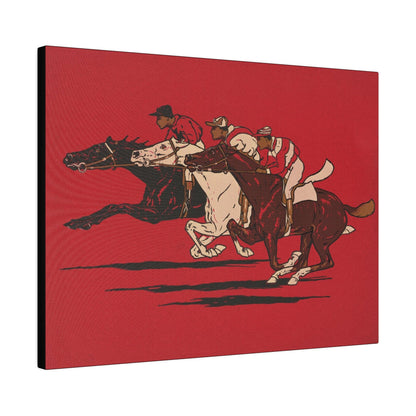 The Runners (1900), vintage horse racing illustration - Matte Canvas, Stretched, 0.75"