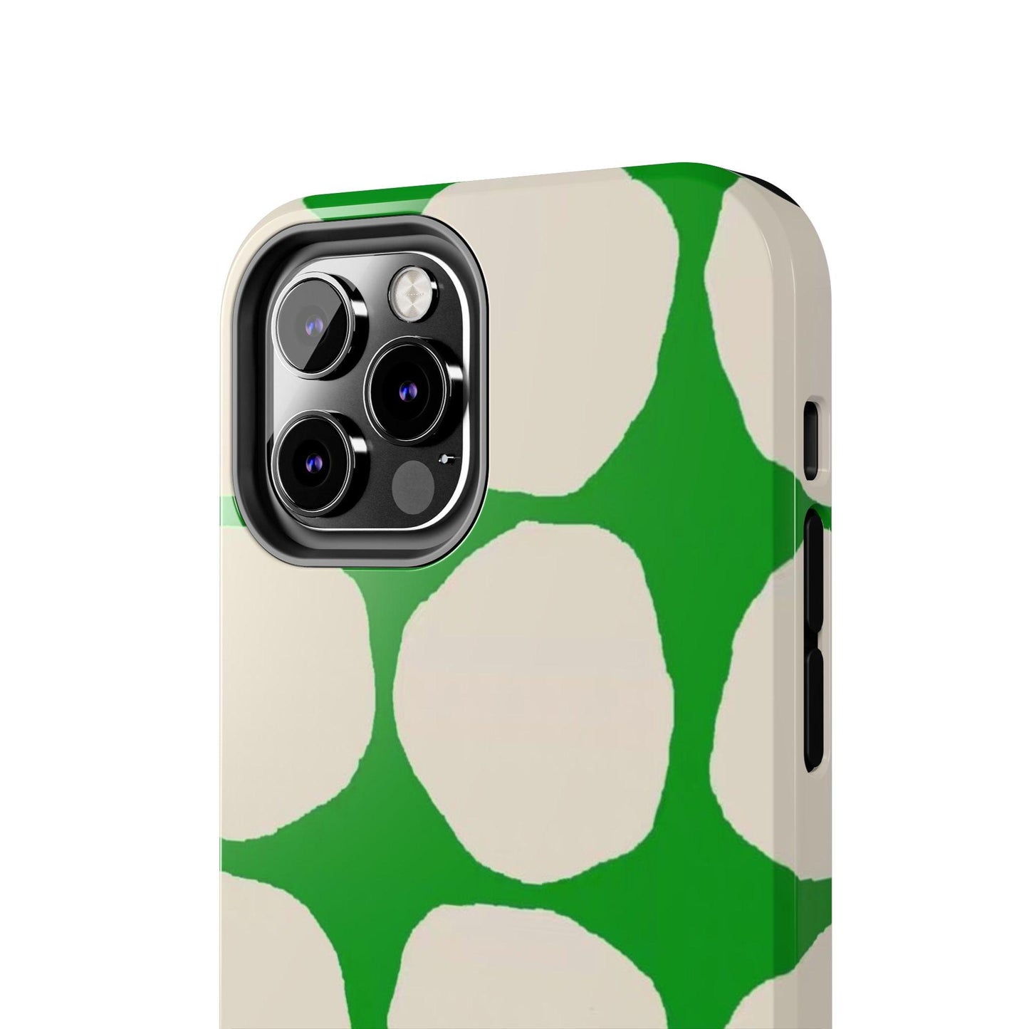 Green Scape with Beige Dots Tough iPhone Cases