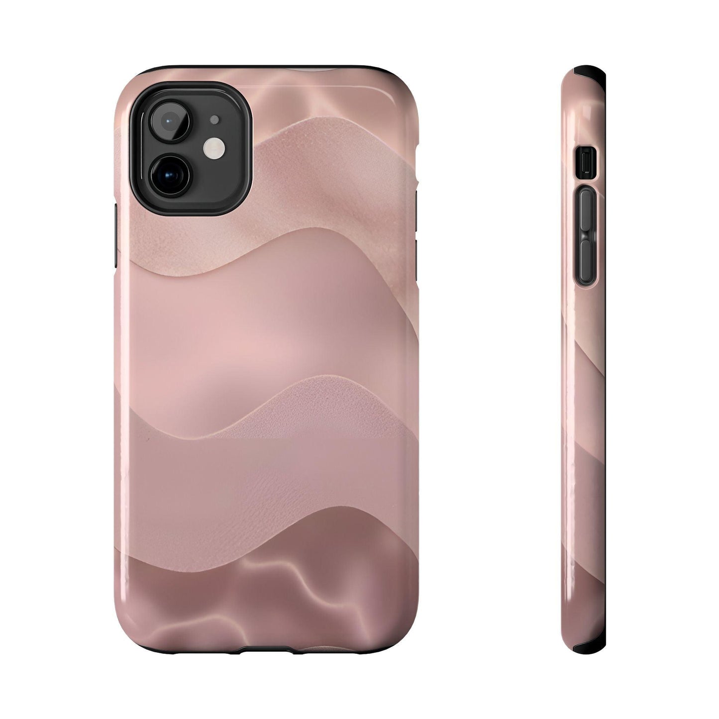 Blush Wave Satin Sandscape Tough iPhone Cases