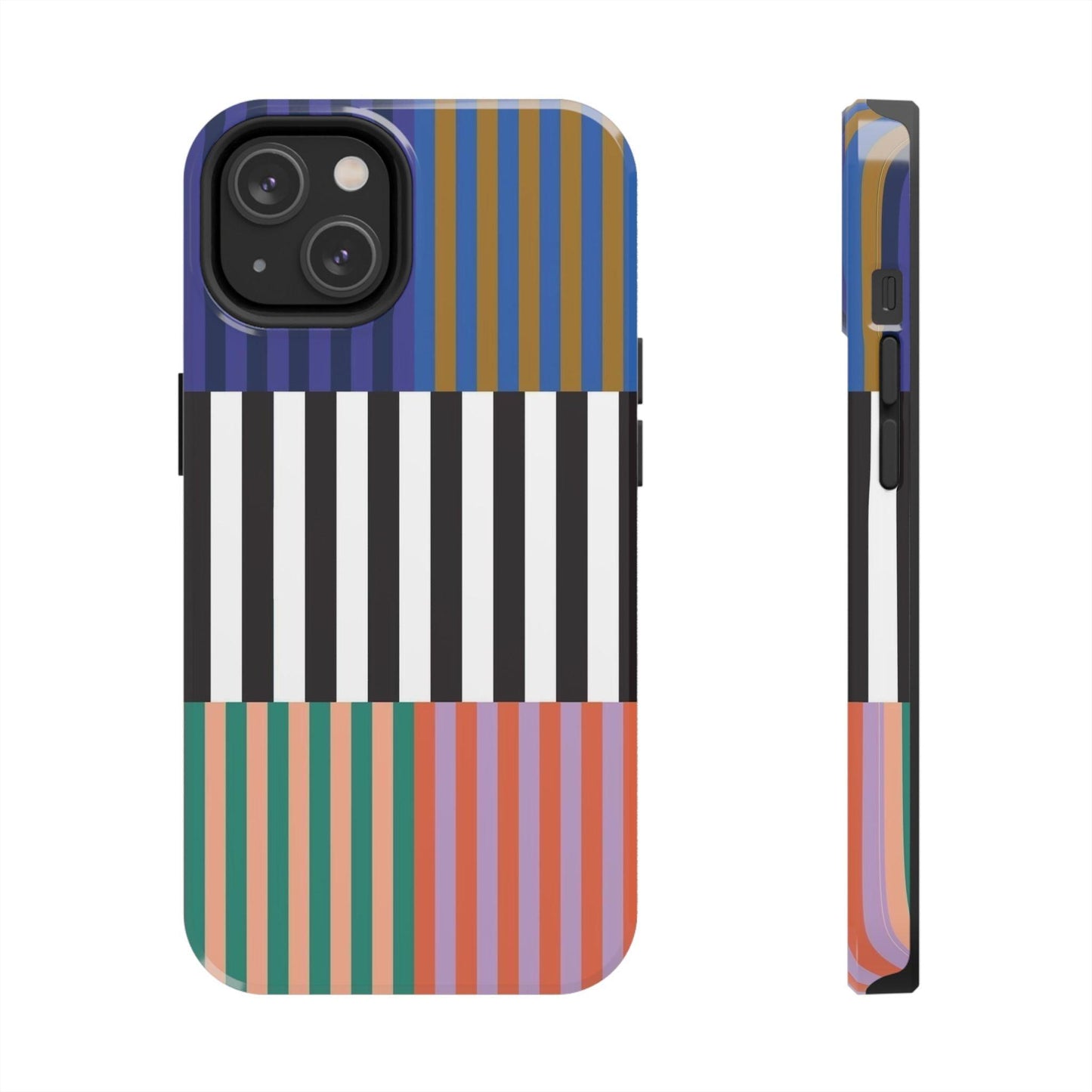 Striped Colorblock Symphony Tough iPhone Cases