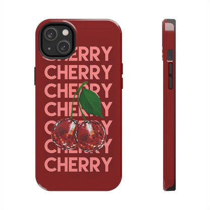 Cherries Disco Inspo iPhone Cases in Cherry Red