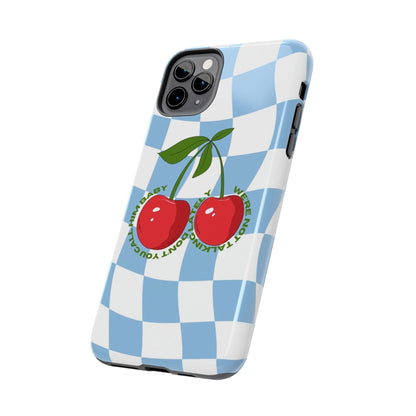 Cherry Gossip Check Tough iPhone Cases