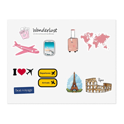 Wanderlust Traveller Sticker Sheets for PhoneCase/iPad/Laptop and Notebooks/Scarpbooks