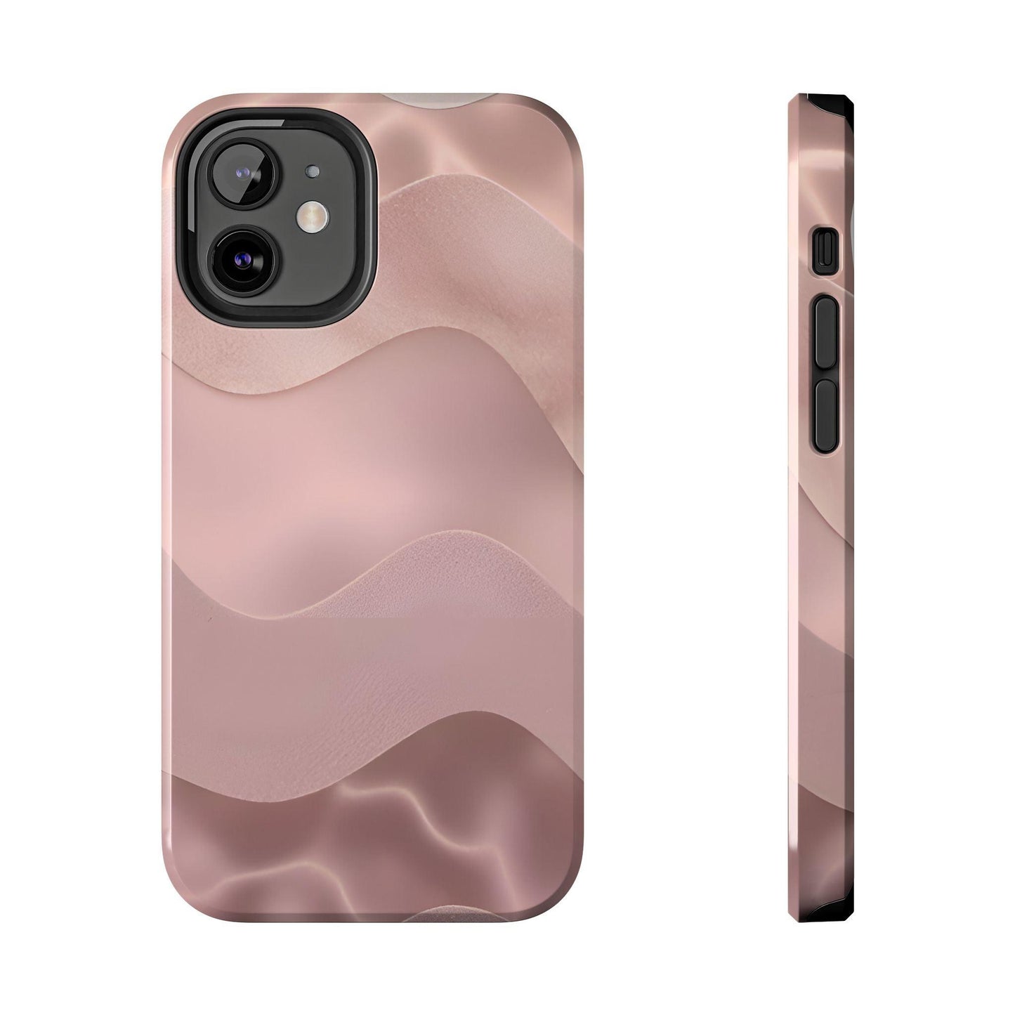 Blush Wave Satin Sandscape Tough iPhone Cases