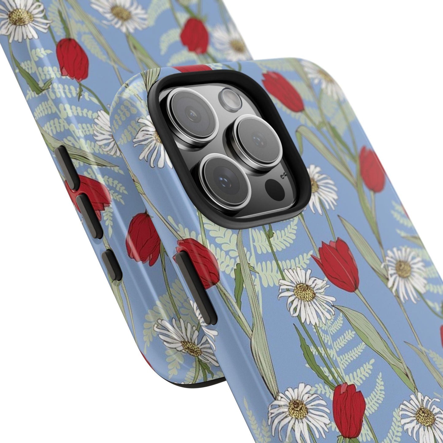 Blooms on Blue Tough iPhone Cases