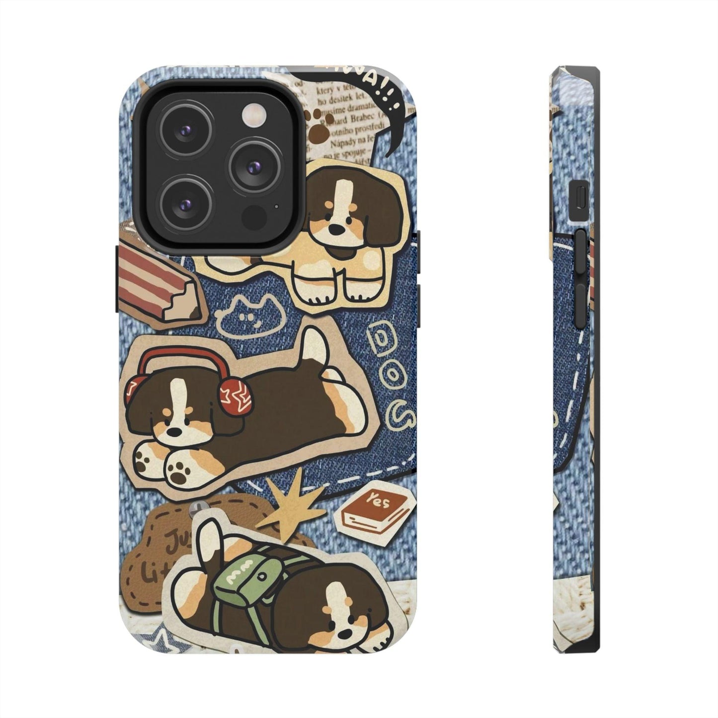 Puppy Pals Denim Vibes Tough iPhone Cases