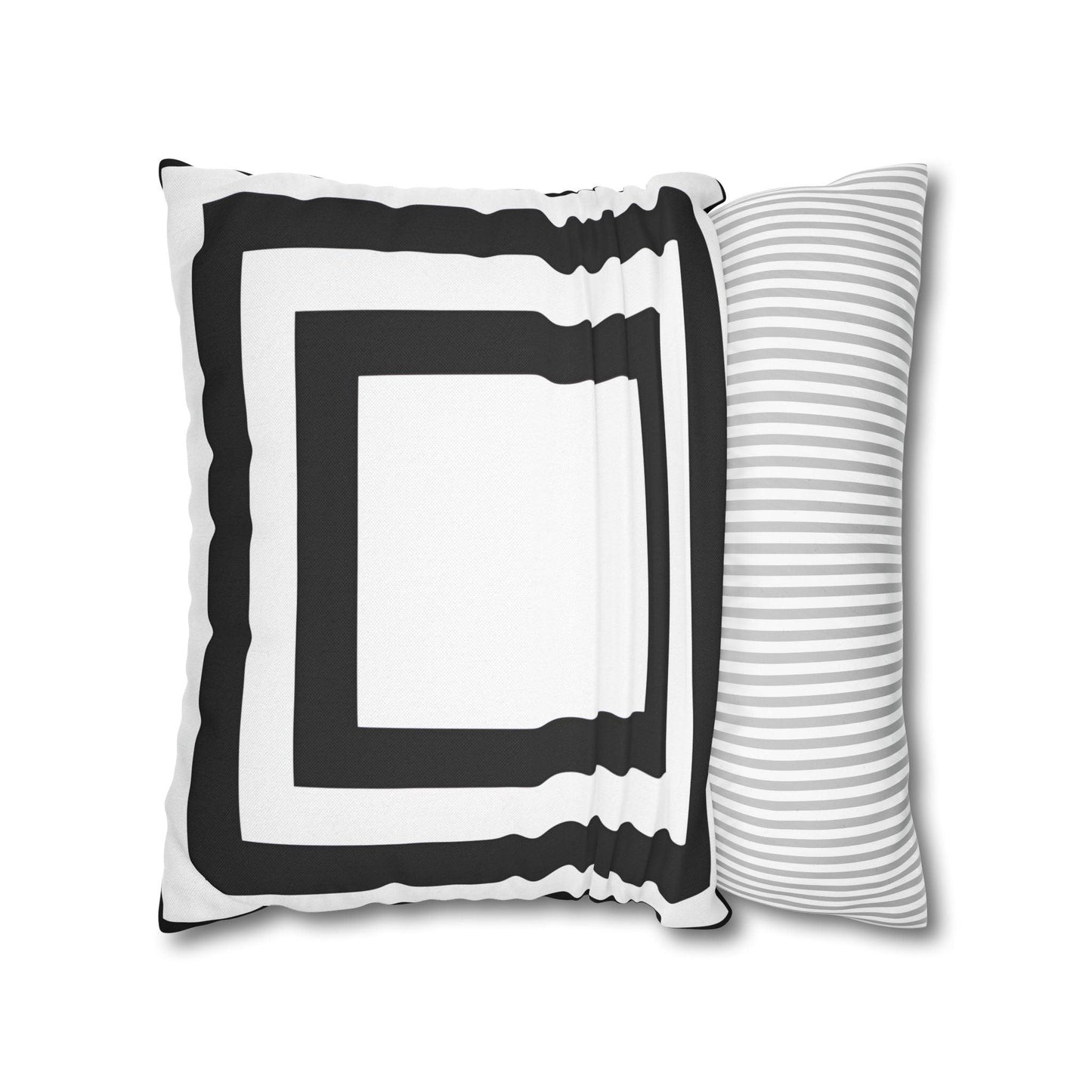 Imperial Edge Luxe Cushion - Monochrome Black and White Spun Polyester Square Pillowcase