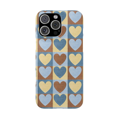 Retro Heart Mosaic Grid Case iPhone Cases