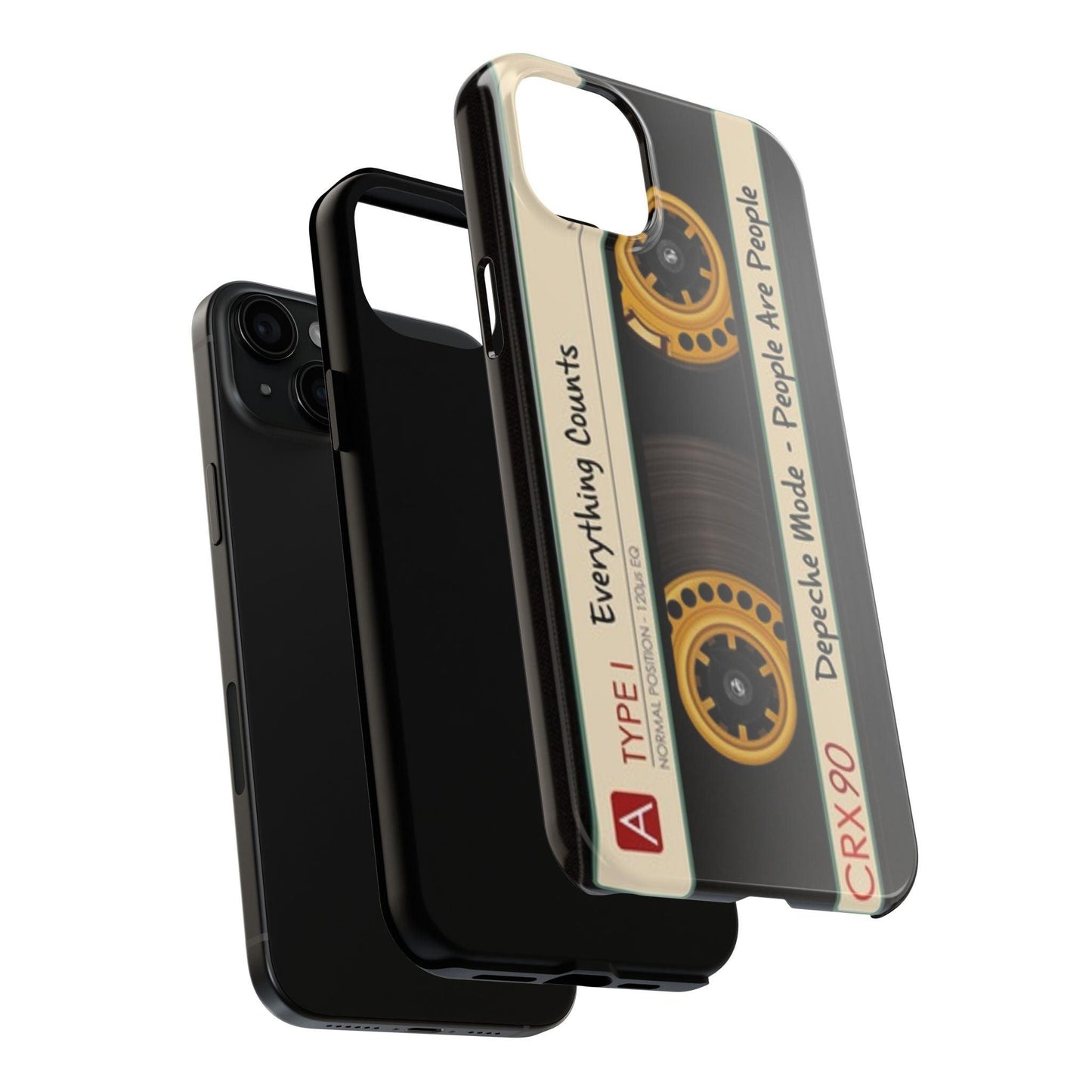 Nostalgic Old Cassette Tape with Yellow wheels iPhone Cases