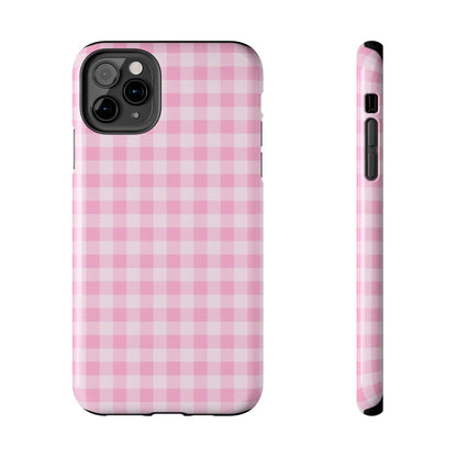 Pink Gingham Tough iPhone Cases