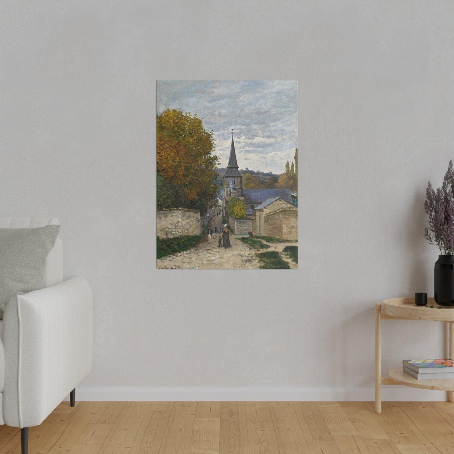 Claude Monet's Street in Sainte-Adresse (1867) famous painting - Matte Canvas, Stretched, 0.75"