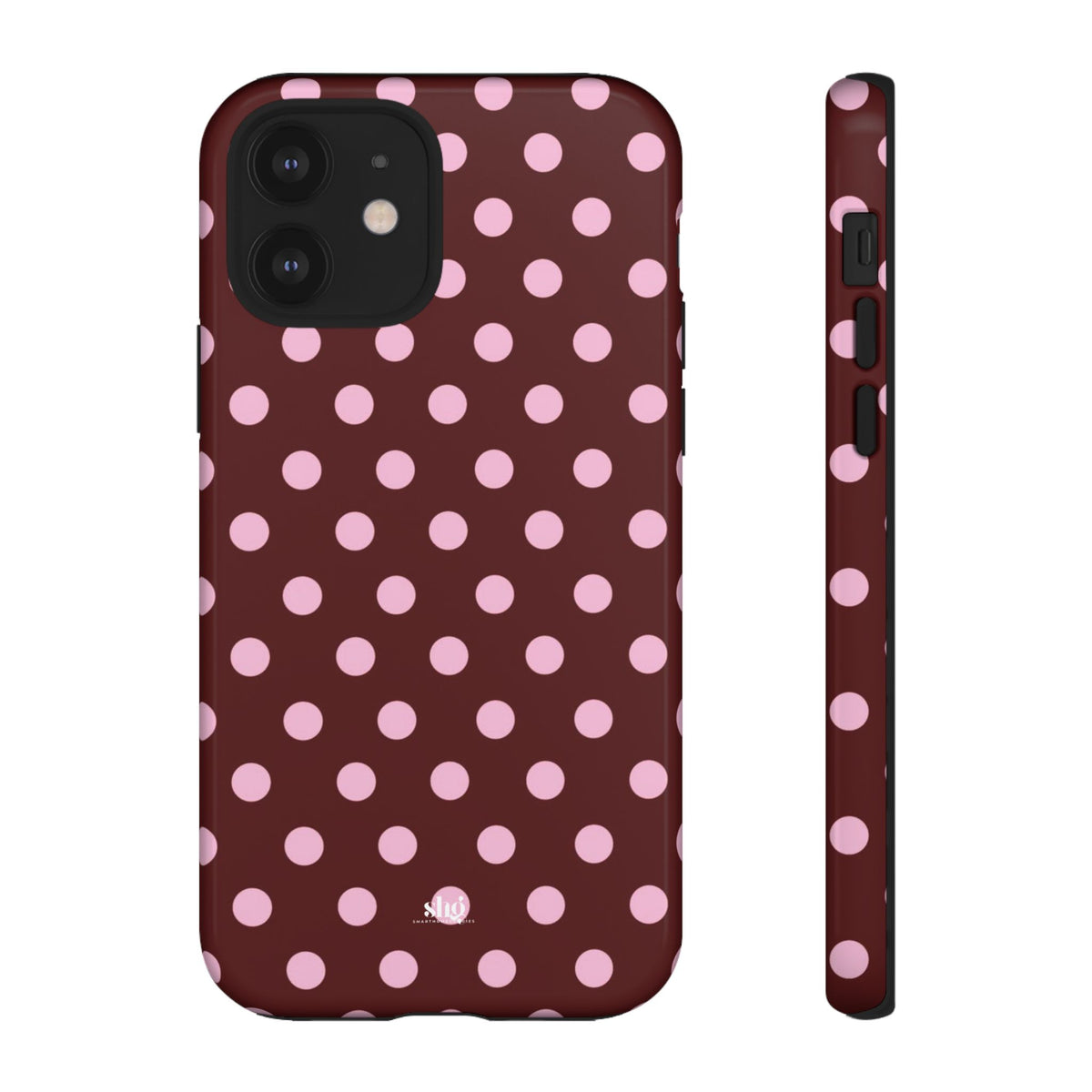 Burgundy Pink Polka Dot Phone Case