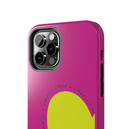 Amor Neon Heart Tough iPhone Cases