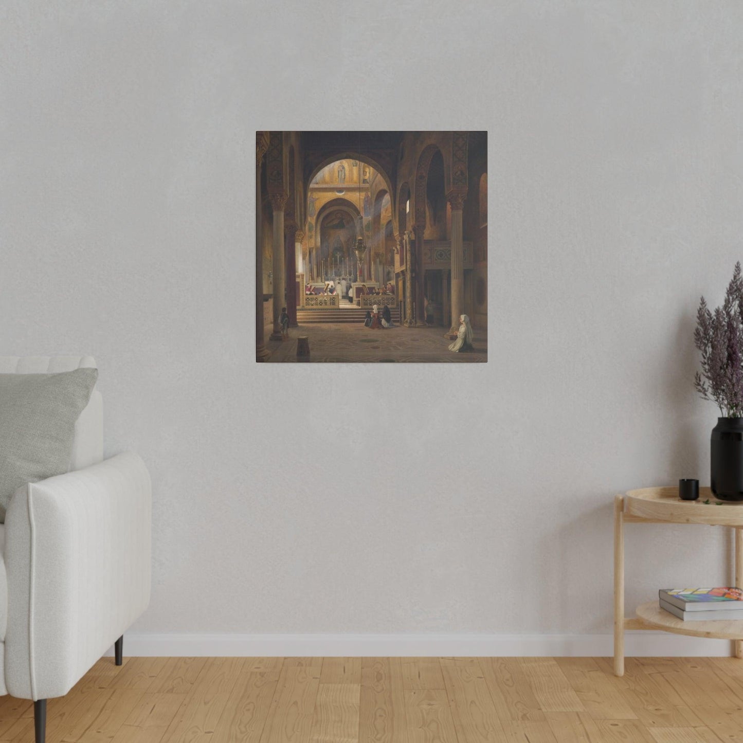 Interior of the Capella Palatina in Palermo Italy by Martinus Rørbye  on a Matte Canvas Stretched 0.75