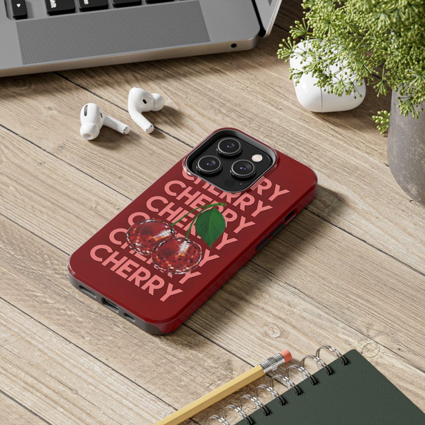 Cherries Disco Inspo iPhone Cases in Cherry Red